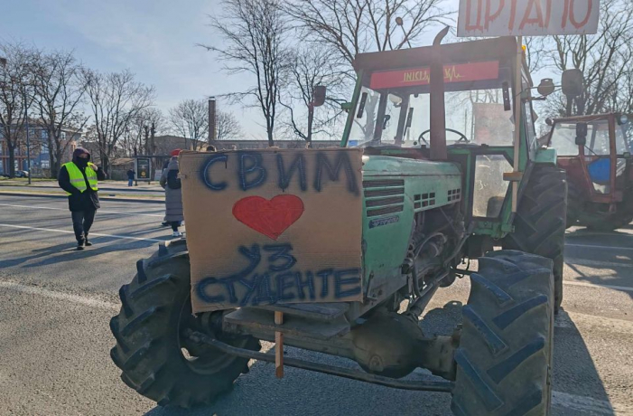 Novosadski studenti se pridružuju protestu poljoprivrednika: 