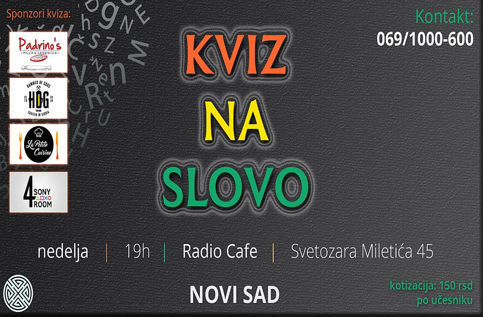 Prvi julski kviz "Na jedno slovo" u nedelju u Radio kafeu