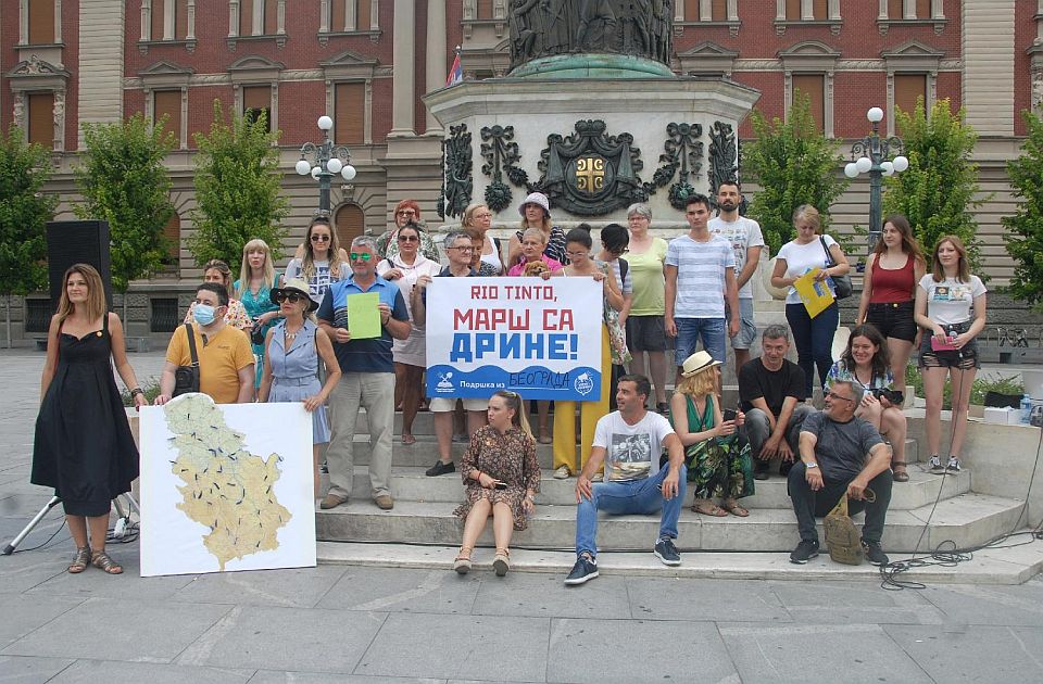 Održan protestni performans "Rio Tinto: Marš sa Drine"