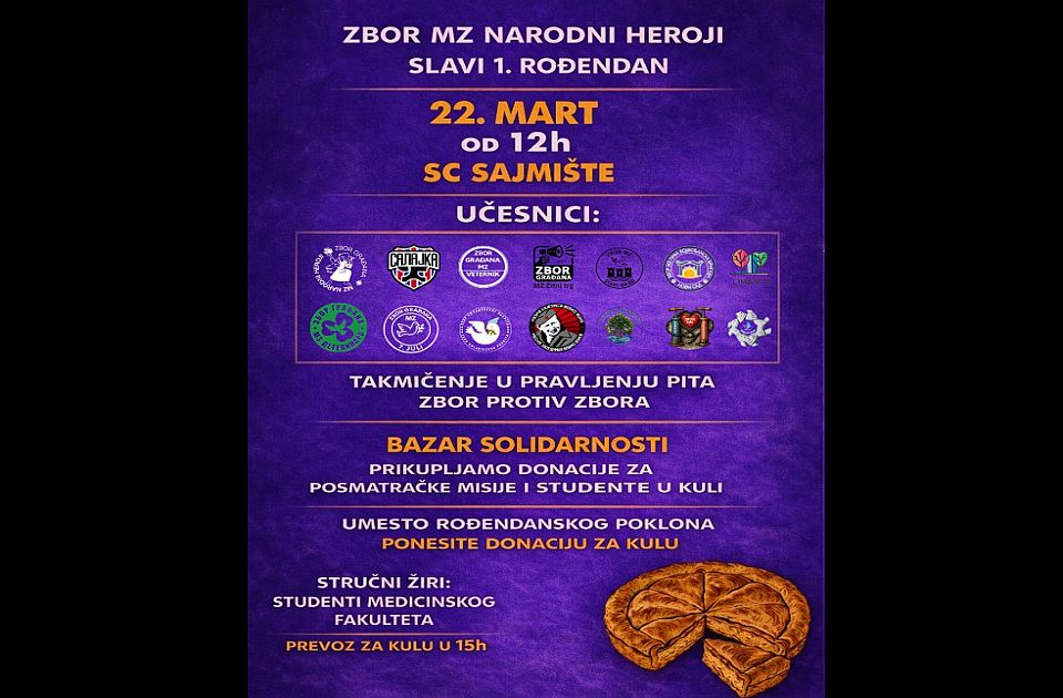 Zborovi prikupljaju novac za posmatračke misije, biće i takmičenje u pravljenju pita