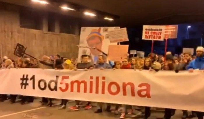 Održan protest "Jedan od pet miliona" u Beogradu, govorile Marija Lukić i Marinika Tepić