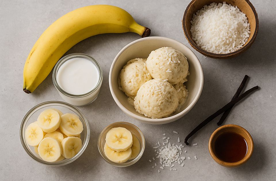 Zdravi sladoled od banane, kokosa i vanile