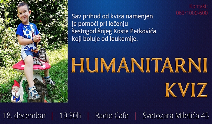 Humanitarni kviz za malog Kostu sutra u Radio kafeu