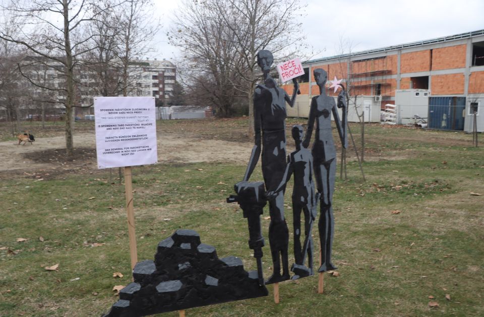 FOTO, VIDEO Antifašisti protestovali na Limanu: "Sprečićemo podizanje spomenika po svaku cenu"