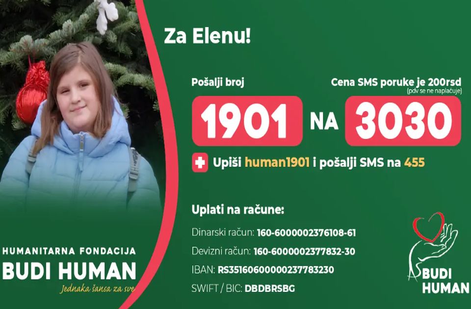 Prikuplja se novac za lečenje trinaestogodišnje Elene Nikolić 