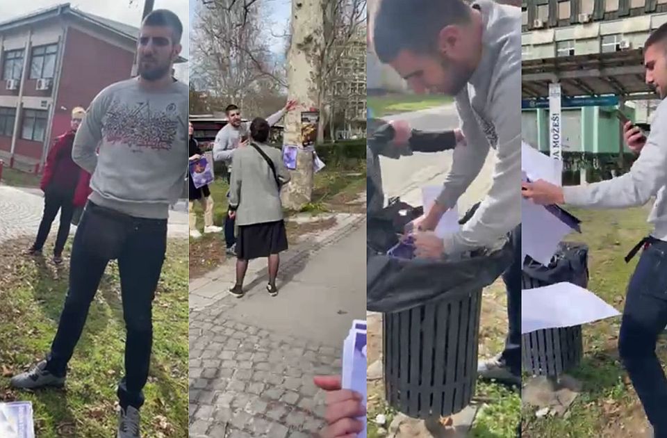 VIDEO: SNS aktivista cepao plakate studenata u Novom Sadu zbog hrane u menzi