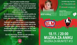U sredu onlajn koncert za pomoć u lečenju Anike Manić, svi su pozvani