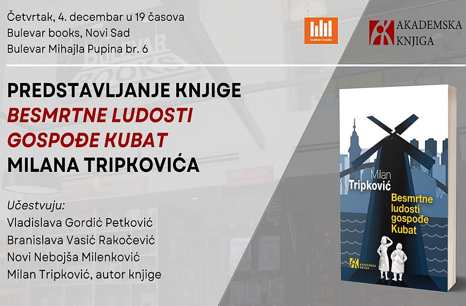 Promocija novog romana Milana Tripkovića u Bulevar Books-u