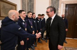 FOTO Vučić na prijemu za vaterpoliste: Nisam očekivao zlatnu medalju, hvala