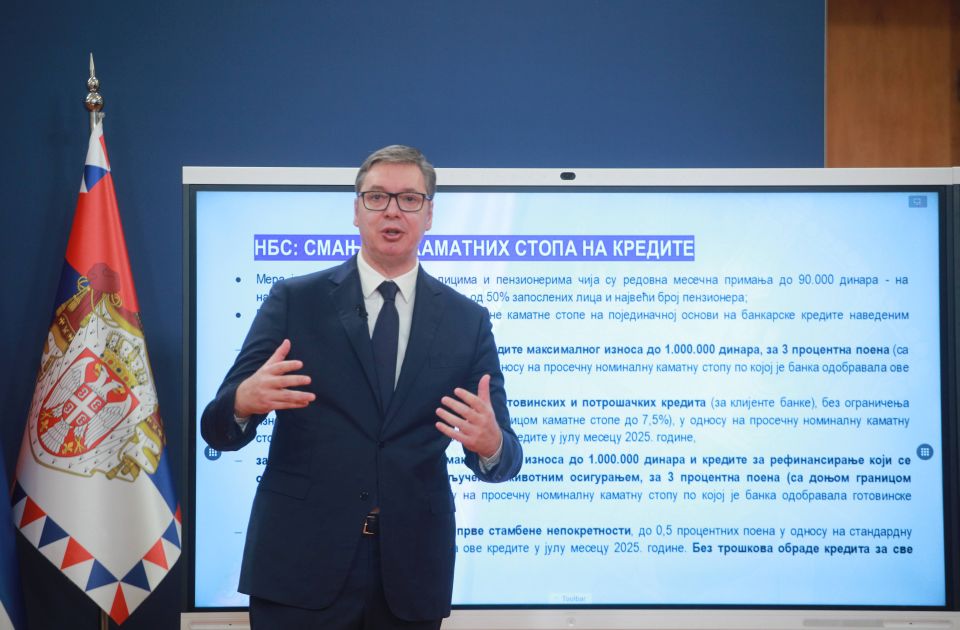 "Najniže kamate u istoriji Srbije": Vučić najavio smanjenje kamatnih stopa na kredite