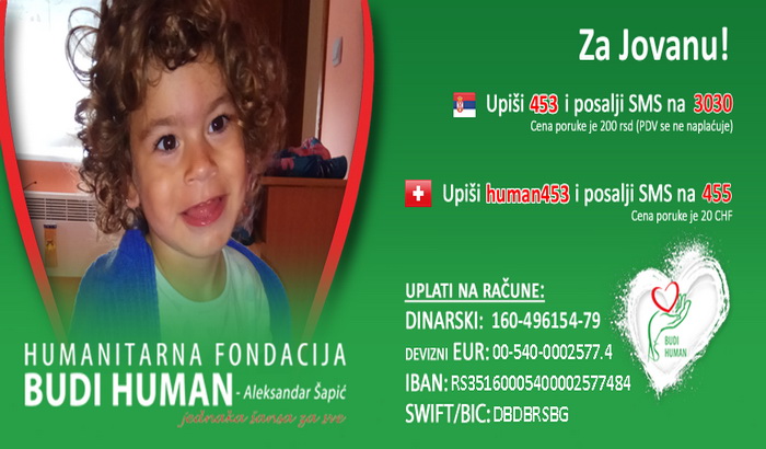 Novosađani pomažu četvorogodišnjoj devojčici Jovani Štikovac