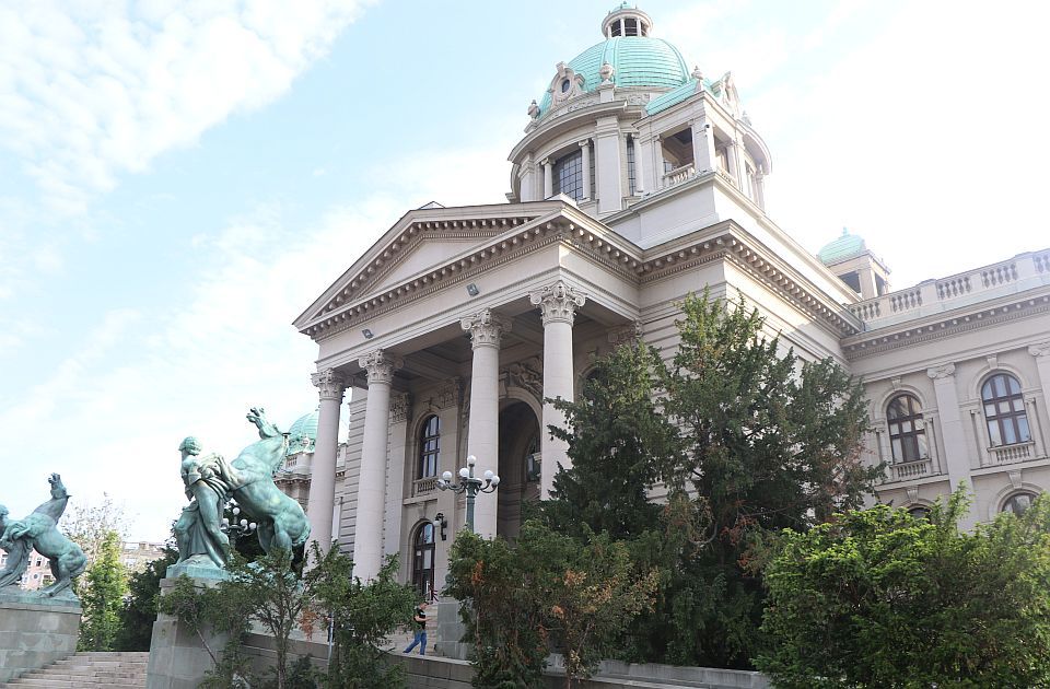 Pred poslanicima Skupštine Srbije 
