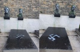 FOTO: Spomenici narodnih heroja na Kalemegdanu išarani nacističkim simbolima