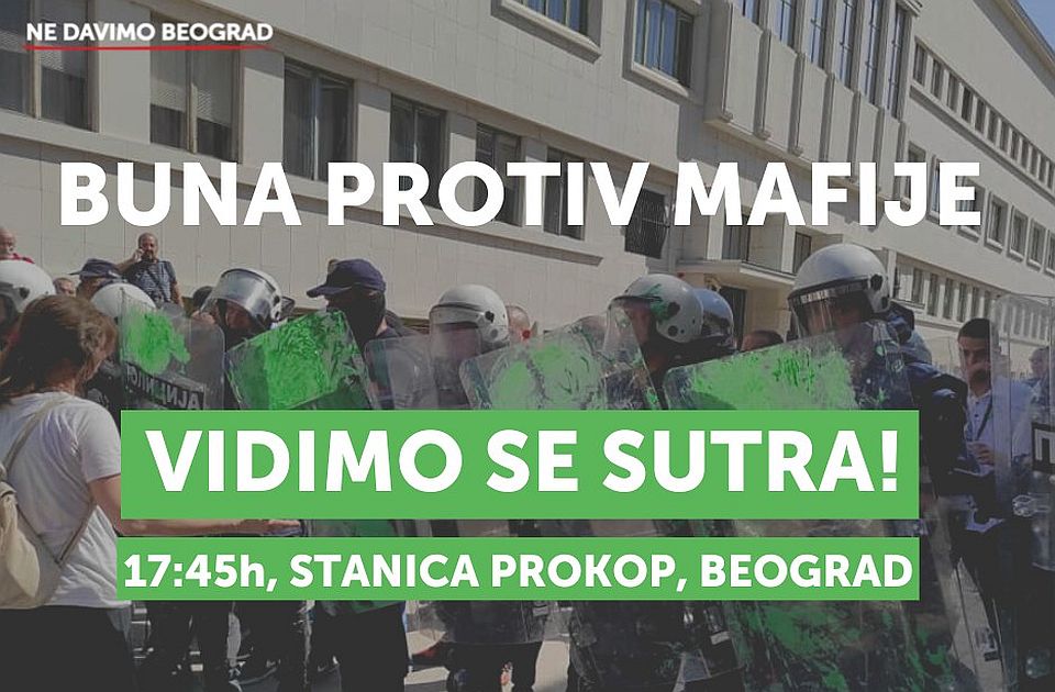Ne davimo Beograd organizuje odlazak na sutrašnji protest u Novom Sadu, polazak sa Prokopa