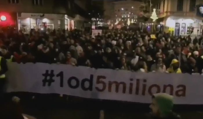 Održan šesti protest "Jedan od pet miliona" u Beogradu