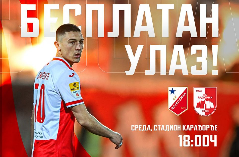 Besplatno na "Karađorđe" na meč Vojvodine i Radničkog