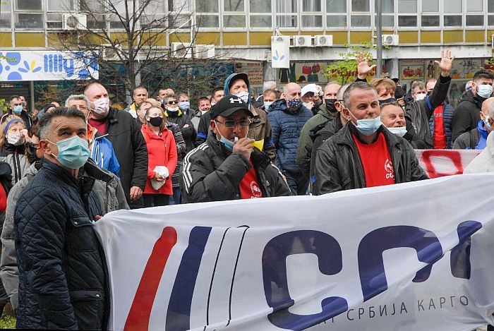 U Beogradu održan protest zaposlenih u železničkim preduzećima