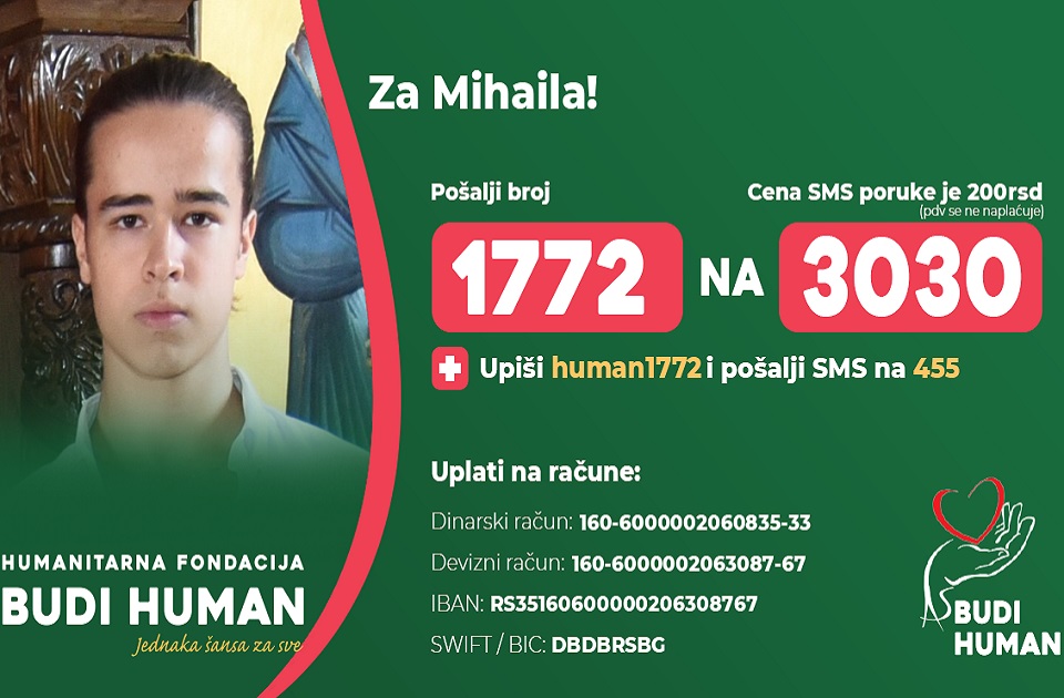 Novosađani, prikuplja se novac za lečenje dvadesetogodišnjeg Mihaila Miluna