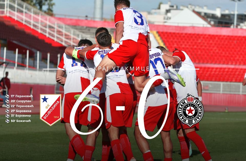 Omladinci Vojvodine deklasirali Partizan sa 6:0