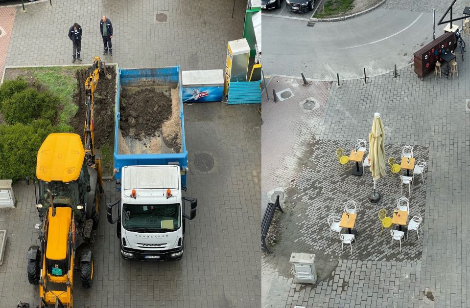 FOTO: Umesto zelene površine bašta lokala, "Tržnica" tvrdi da su to građani tražili