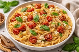 Kremasta testenina sa pečenim paradajzom i belim lukom: Jednostavan ručak iz rerne