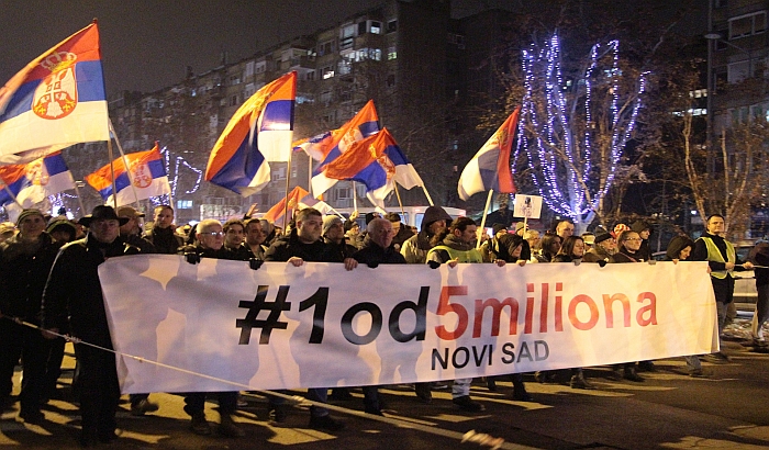 Protest "Jedan od pet miliona" i na Dan državnosti u Novom Sadu