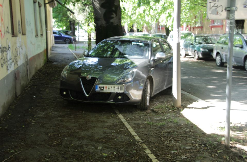 FOTO: Vadili stubiće da bi se parkirali na zelenu površinu, problemi za one koji su se pobunili