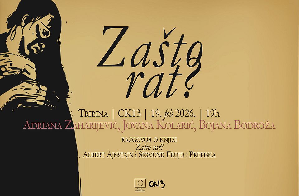 Tribina i razgovor o knjizi "Zašto rat?" u četvrtak u CK13