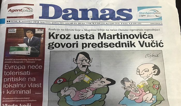 Burne reakcije zbog naslovne stranice Danasa