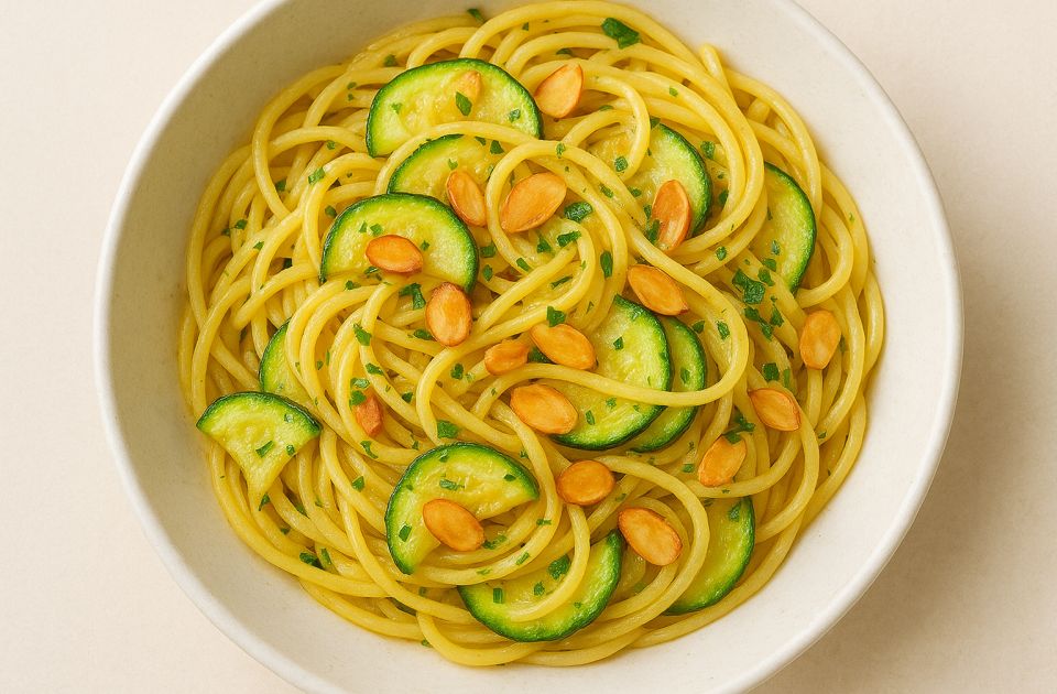 Letnji zalogaj: Pasta sa tikvicama, limunom i bademima