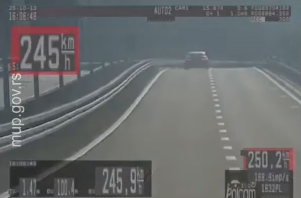 VIDEO: Vozio 245 km/h na delu motoputa gde je ograničenje 100 km/h