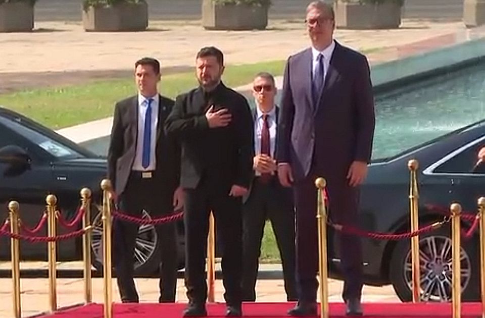 Svečani doček za Zelenskog ispred Palate Srbija, sledi sastanak sa Vučićem